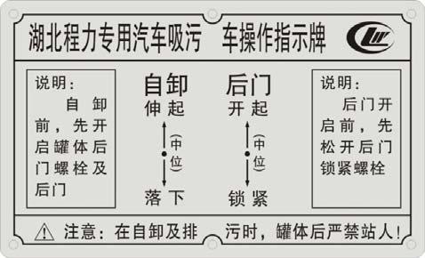 吸污車操作指示牌 吸污車操作指示牌