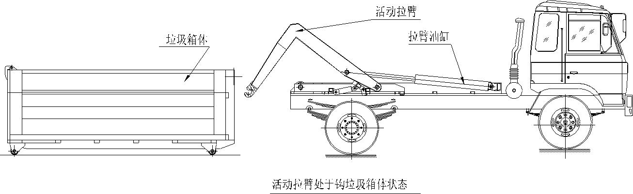 勾臂垃圾車拉起垃圾箱體1.jpg