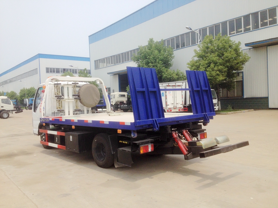 五十鈴一拖二平板清障車圖片,慶鈴平板式清障運輸車