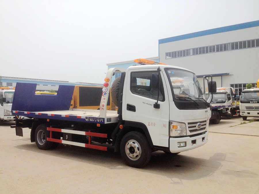 五十鈴一拖二平板清障車圖片,慶鈴平板式清障運輸車