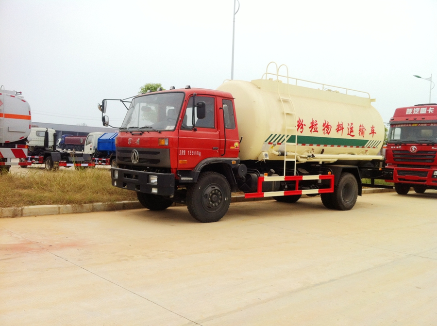 東風(fēng)153粉粒物料運(yùn)輸車圖片,東風(fēng)單橋粉粒物料車