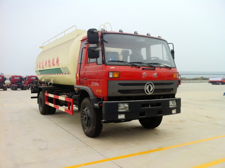 東風(fēng)153粉粒物料運(yùn)輸車圖片,東風(fēng)單橋粉粒物料車