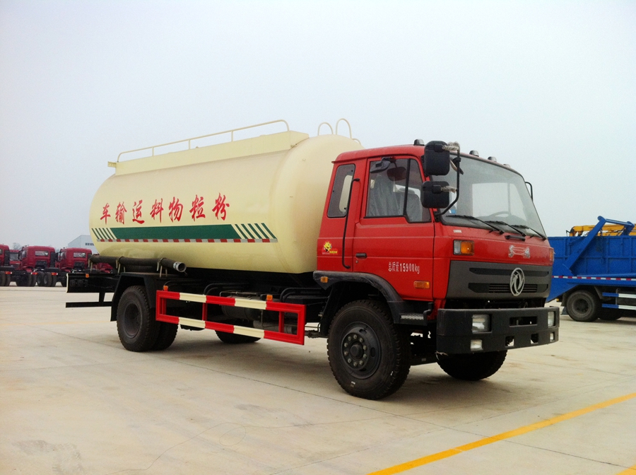 東風(fēng)153粉粒物料運(yùn)輸車圖片,東風(fēng)單橋粉粒物料車