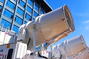 8臺后八輪抑塵車噴霧效果視頻