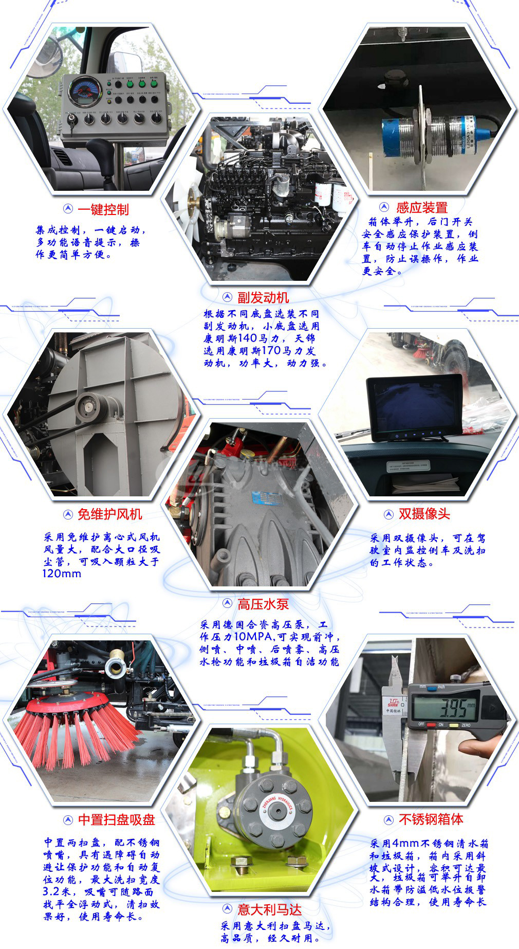 東風(fēng)多利卡洗掃車上裝配置簡介圖