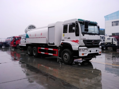 重汽斯太爾后雙橋抑塵車(16噸水罐、60-120米霧炮機)