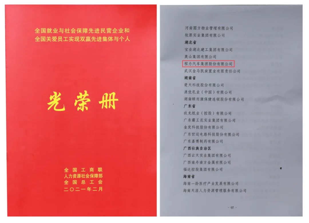 程力集團獲得就業(yè)與社會保障民營企業(yè)榮譽稱號